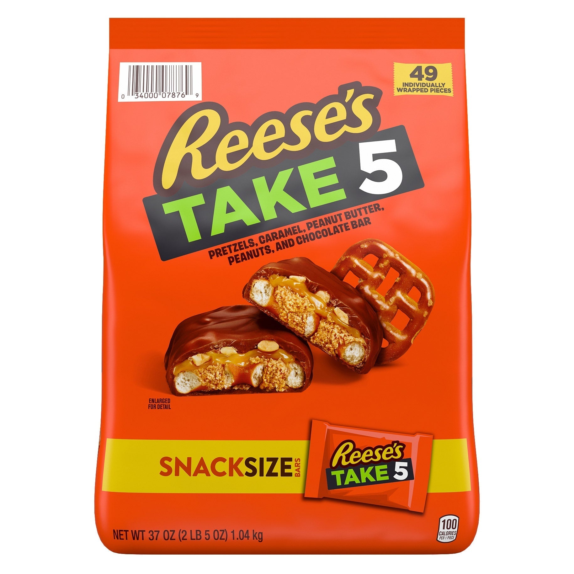 Reese's Take 5 Chocolate Snack Size Candy Bars, 37 oz