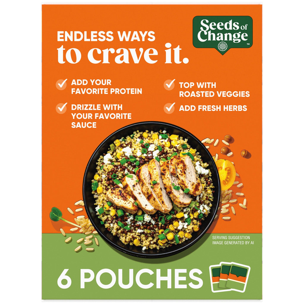 Seeds of Change Organic Quinoa & Brown Rice with Garlic & Lentils, 6-count
