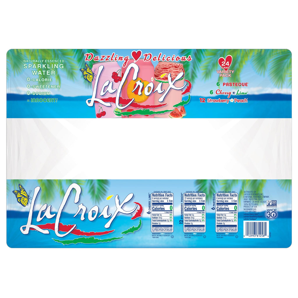 La Croix Dazzling Delicious Sparkling Water Variety Pack, 12 fl oz, 24-count