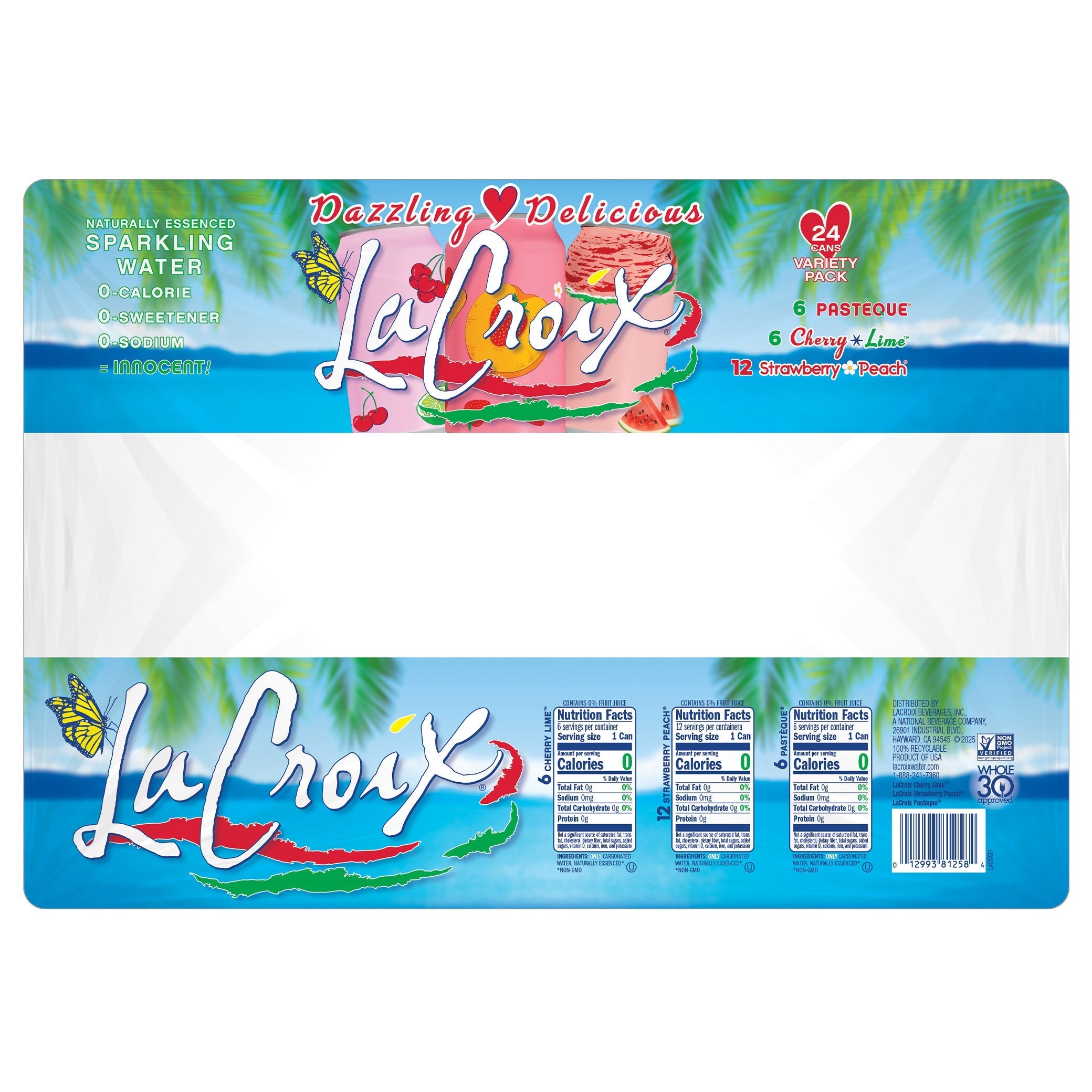 La Croix Dazzling Delicious Sparkling Water Variety Pack, 12 fl oz, 24-count