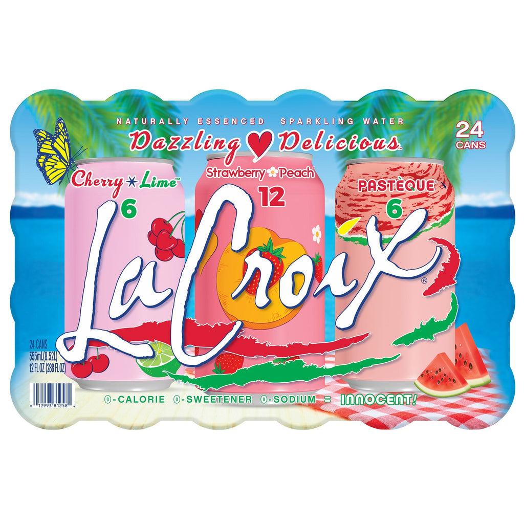 La Croix Dazzling Delicious Sparkling Water Variety Pack, 12 fl oz, 24-count