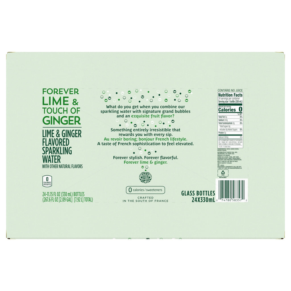 Maison Perrier Lime & Ginger Sparkling Water, 11.15 fl oz, 24-count
