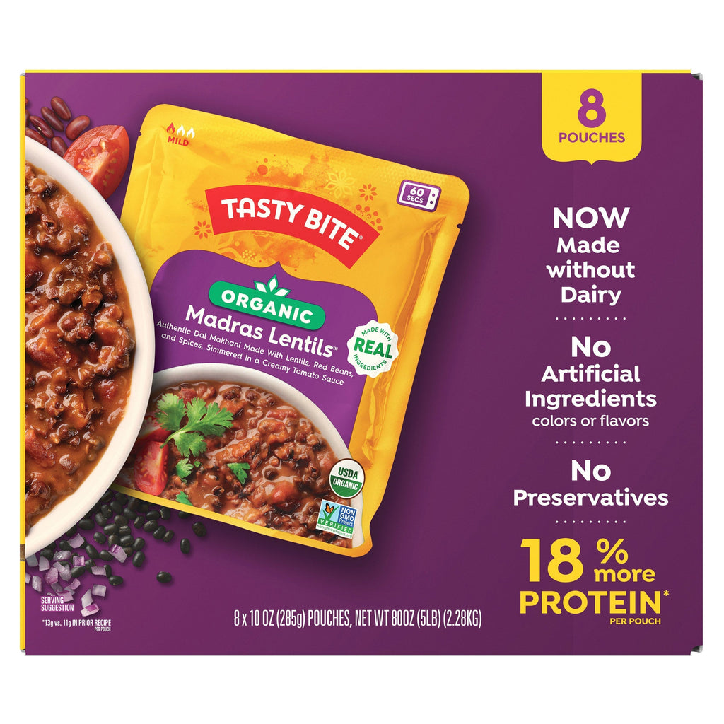 Tasty Bite Organic Madras Lentils, 10 oz, 8-count
