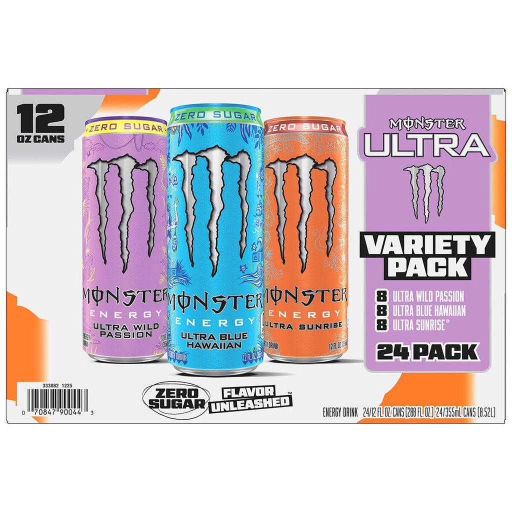 Monster Energy Drink, Ultra Variety Pack, 12 fl oz, 24-count