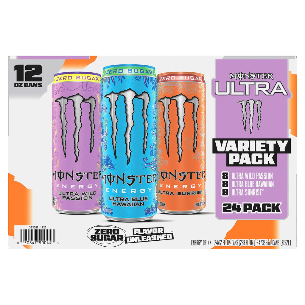 Monster Energy Drink, Ultra Variety Pack, 12 fl oz, 24-count
