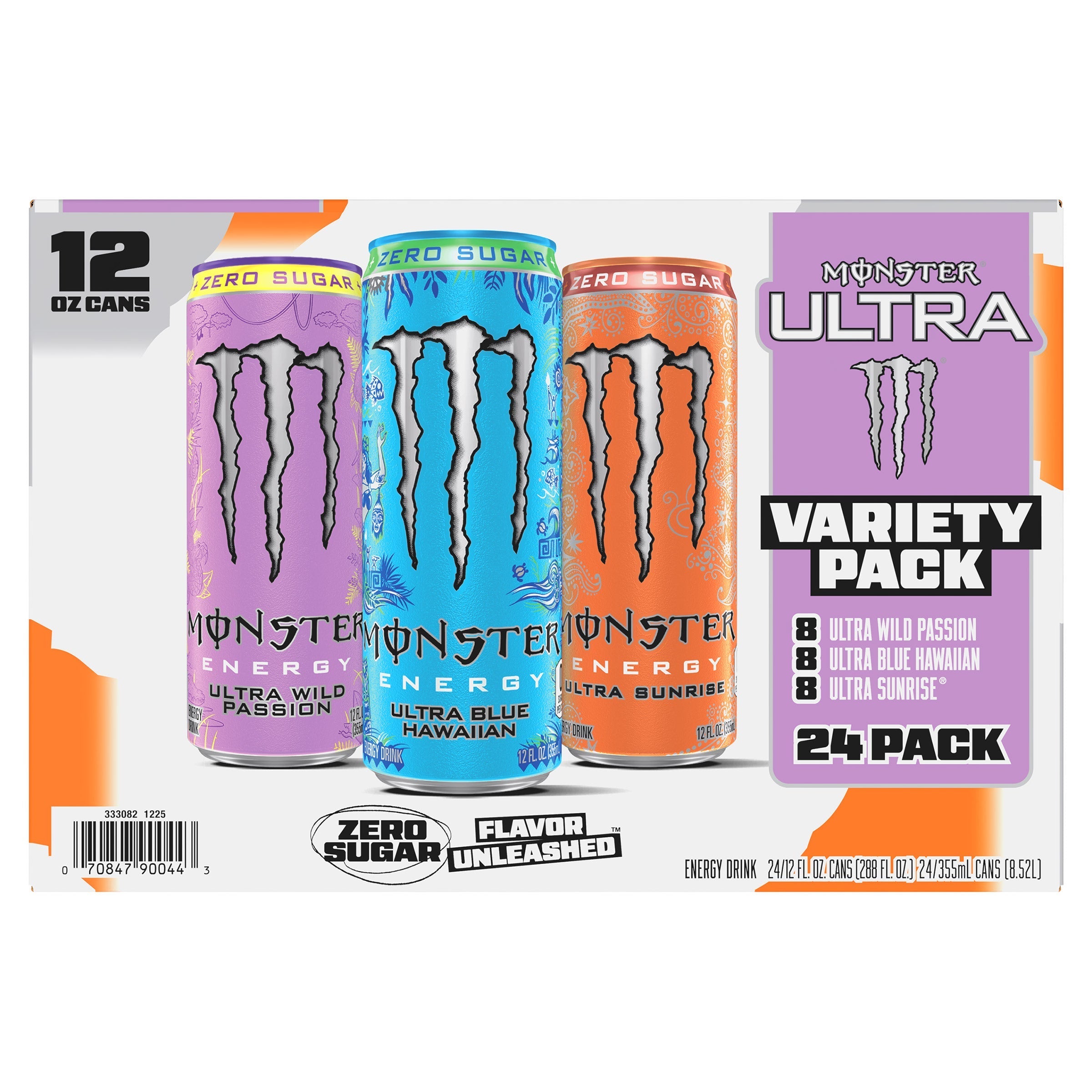 Monster Energy Drink, Ultra Variety Pack, 12 fl oz, 24-count