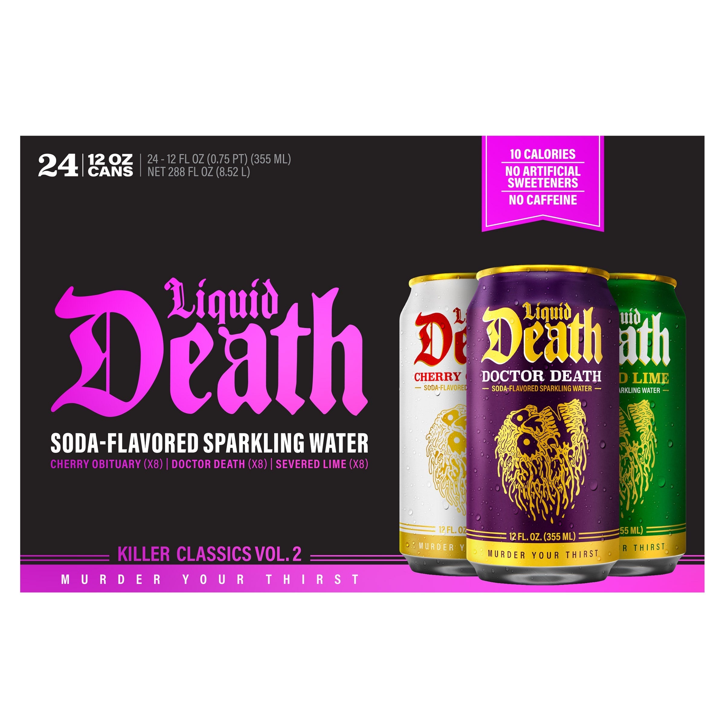 Liquid Death Soda-Flavored Sparkling Water, Variety Pack, 24-count