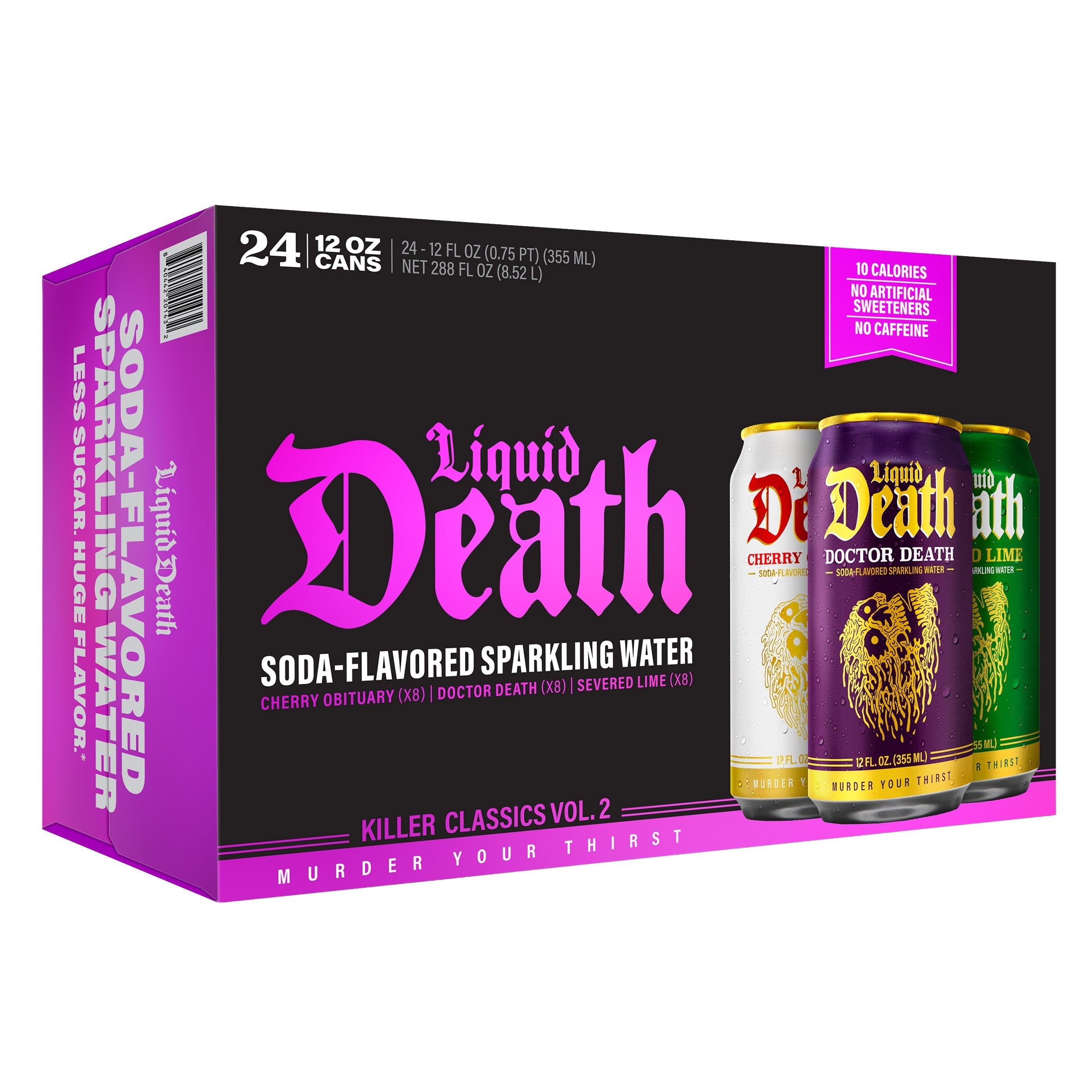 Liquid Death Soda-Flavored Sparkling Water, Variety Pack, 24-count