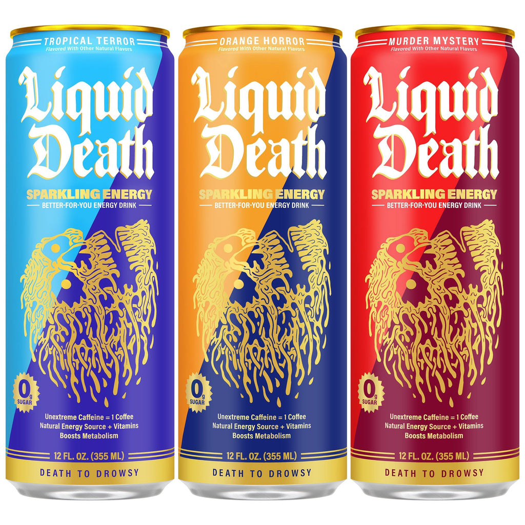 Liquid Death Sparkling Energy Drink, Variety Pack, 12 fl oz, 18 ct