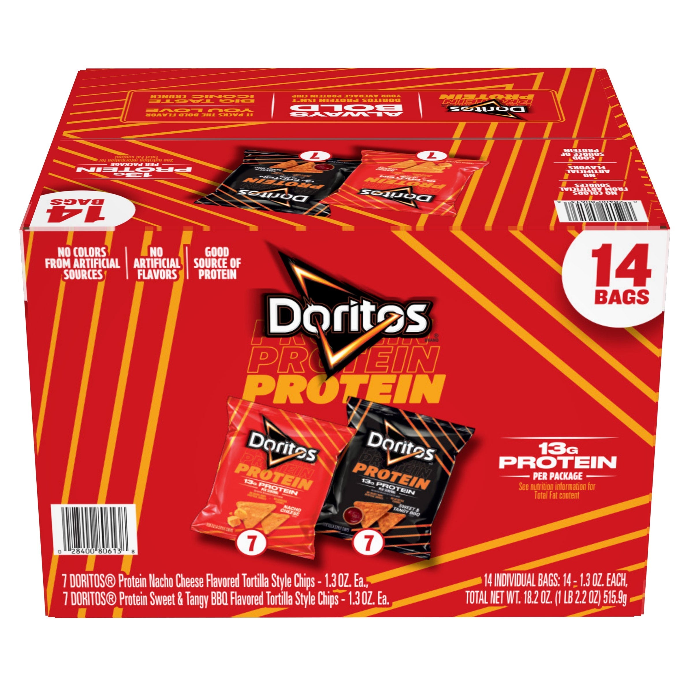 Doritos Protein Tortilla Style Chips Variety Pack, 1.3 oz, 14-count
