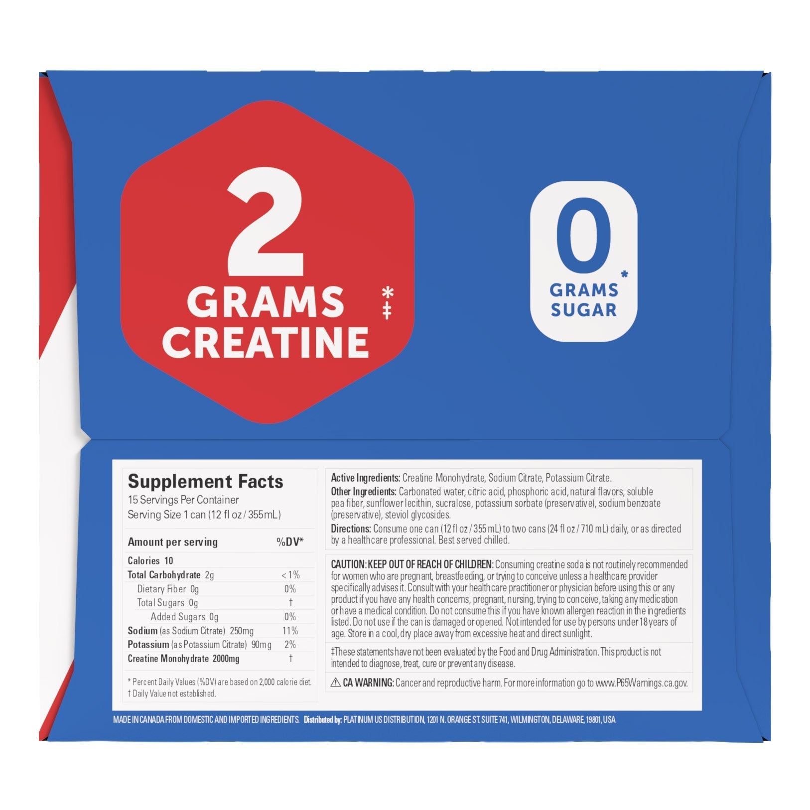 Joyburst Creatine Soda Variety Pack Cans, 12 fl oz, 15-count