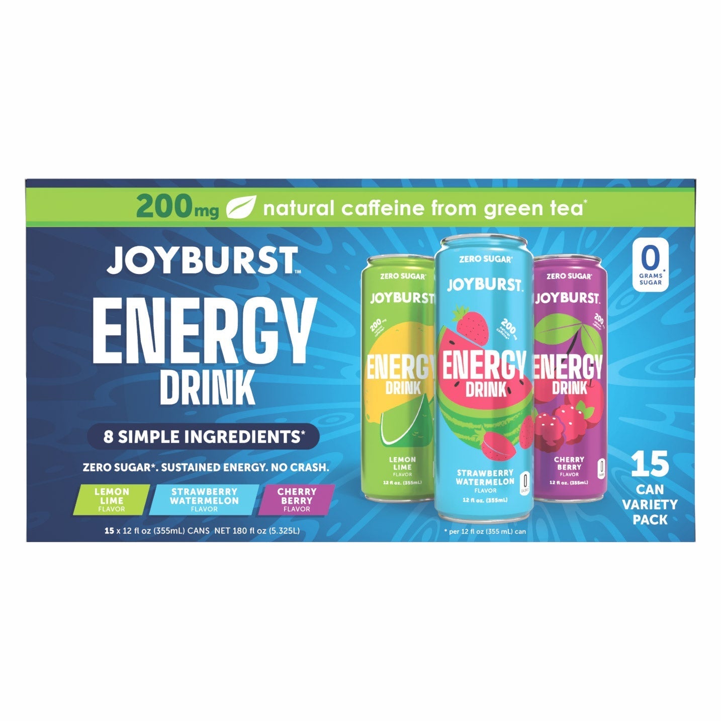 Joyburst Energy Drink, Variety Pack, 12 fl oz, 15-count