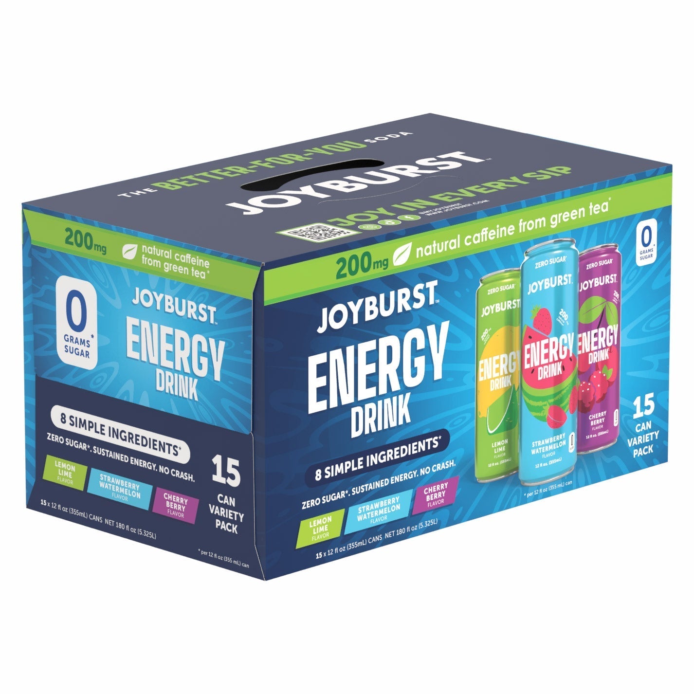 Joyburst Energy Drink, Variety Pack, 12 fl oz, 15-count