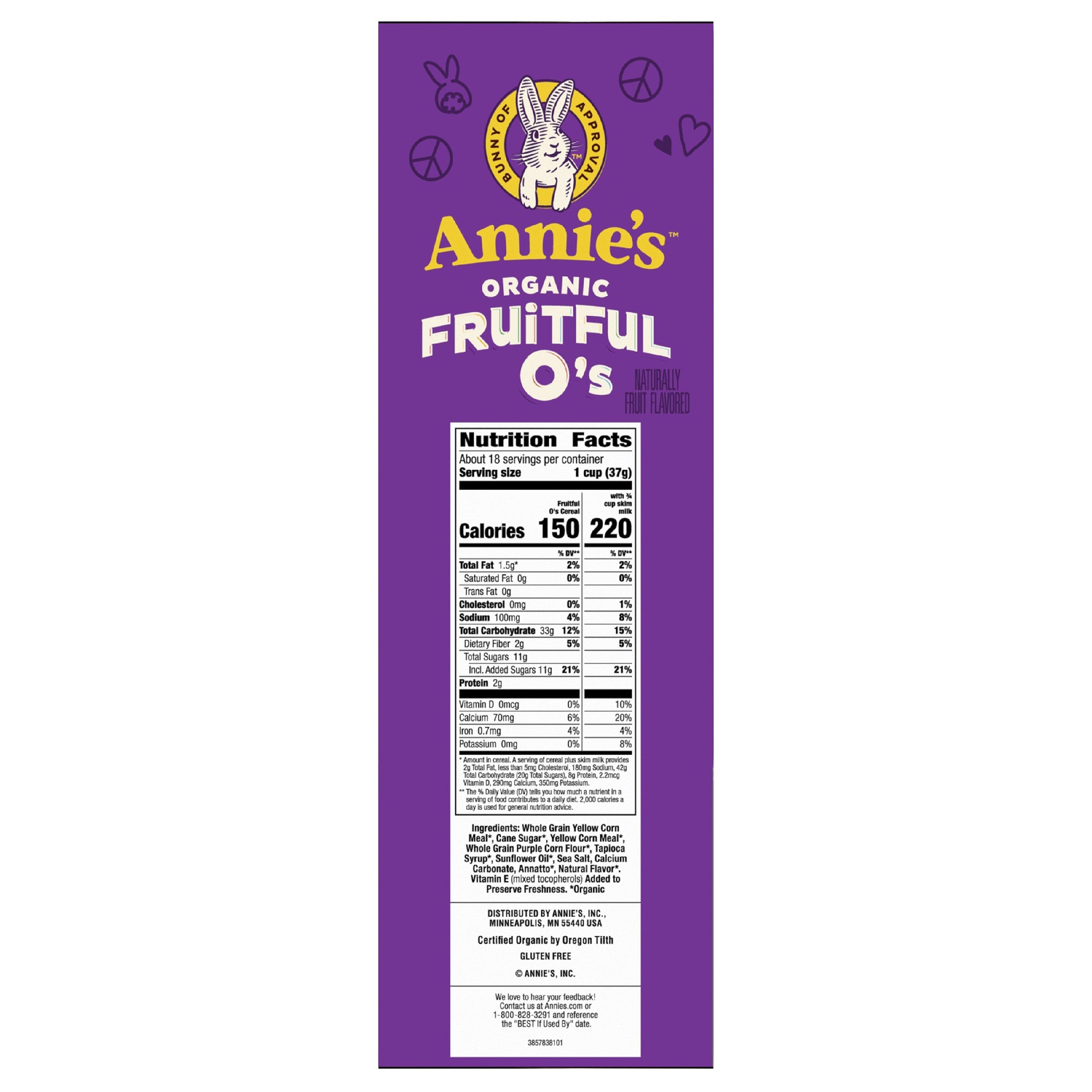 Annie's Organic Fruitful O's Cereal, 11.85 oz, 2-count