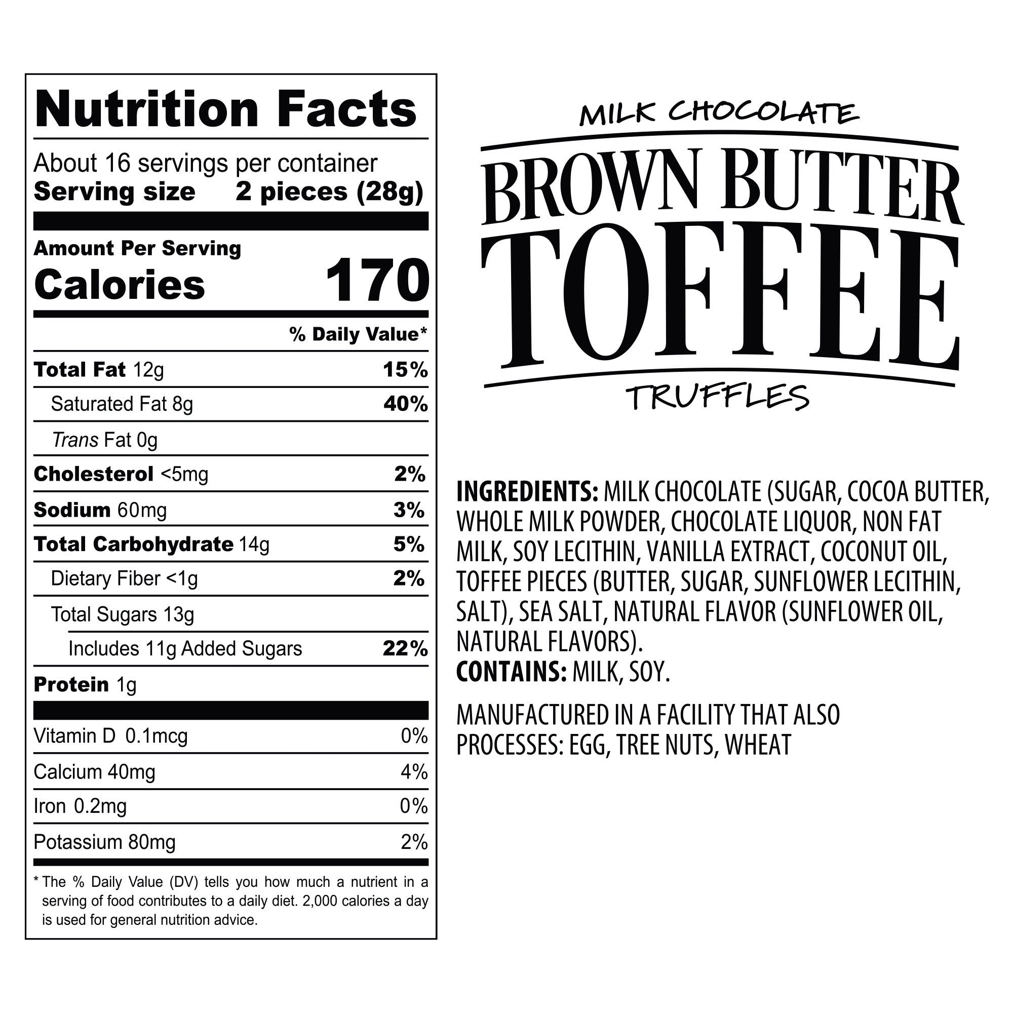Copper Kettle Candy Co. Milk Chocolate Brown Butter Toffee Truffles, 16 oz