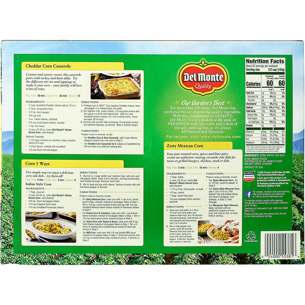 Del Monte, Canned Corn-Whole Kernel, 15.25 oz, 12-Count