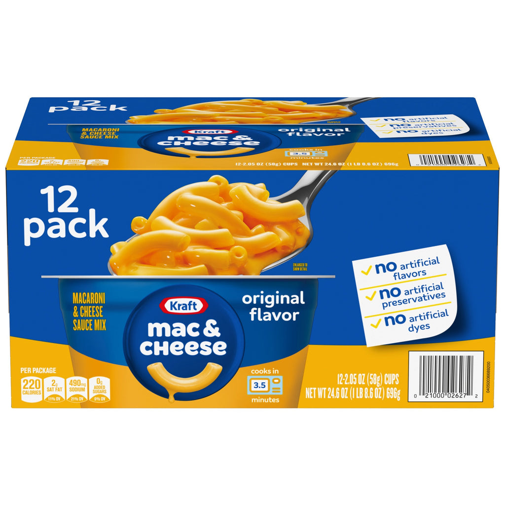 Kraft, Macaroni & Cheese Dinner Cup, 2.05 oz, 12-Count