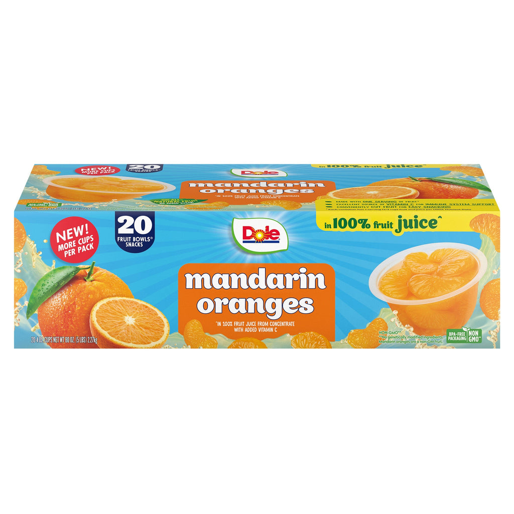 Dole Mandarin Oranges Fruit Cups, 4 oz, 20 ct