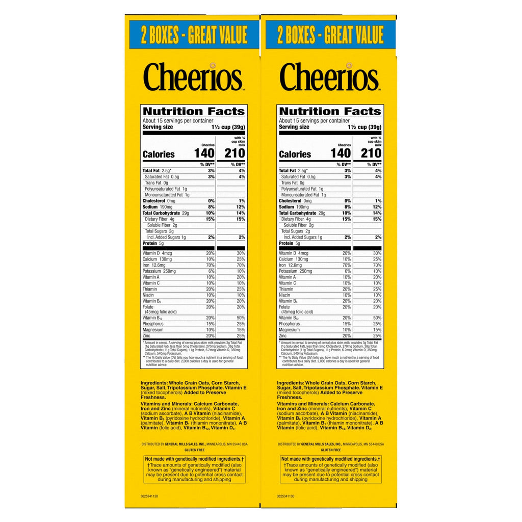 General Mills, Cheerios Cereal, 20.35 oz, 2-Count