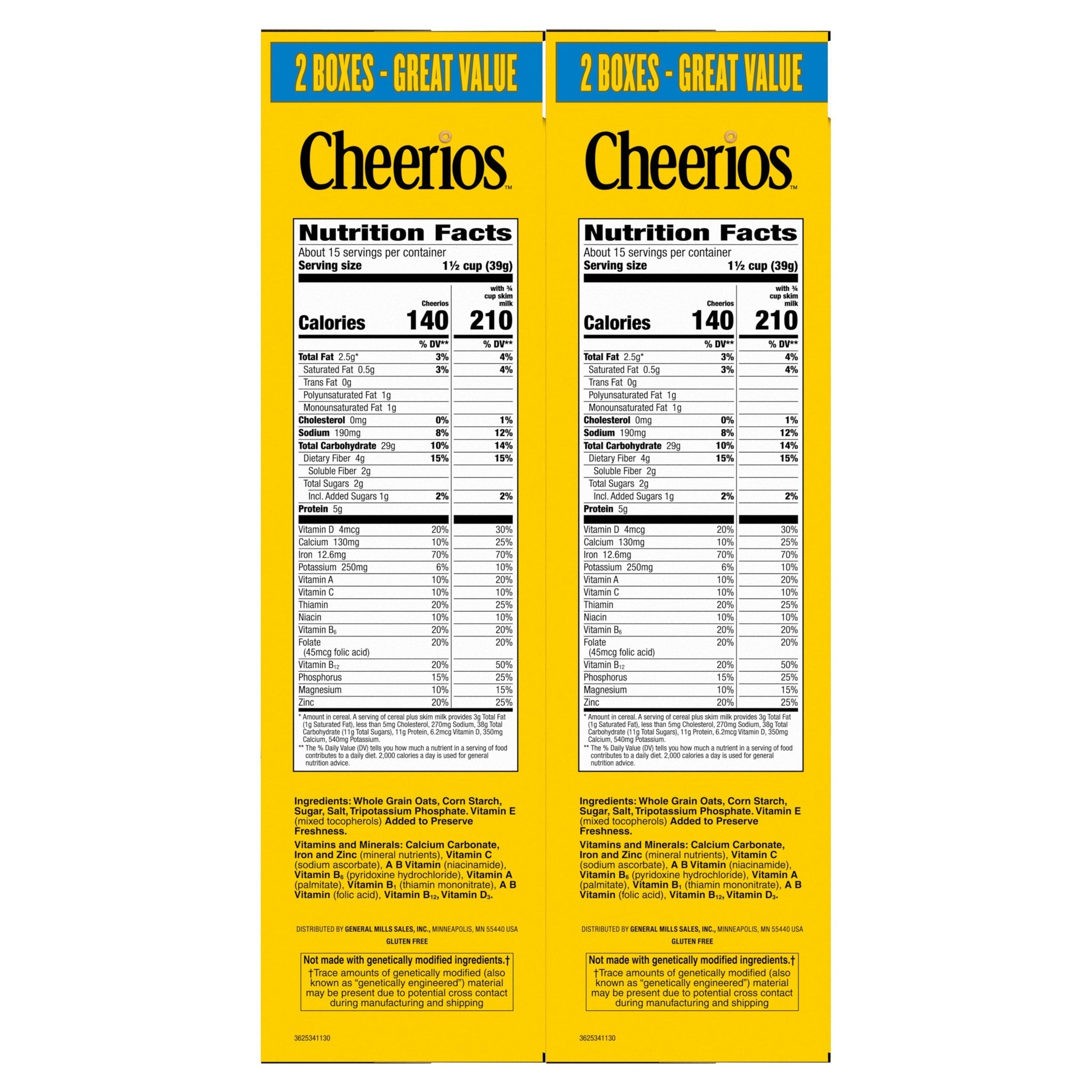 General Mills, Cheerios Cereal, 20.35 oz, 2-Count
