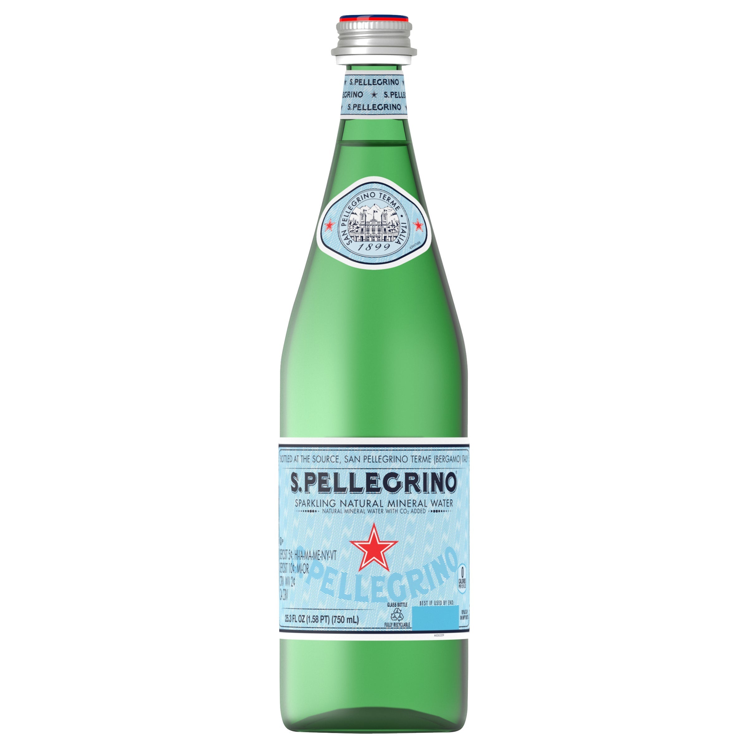 San Pellegrino Sparkling Natural Mineral Water, 25.3 fl oz, 15-count