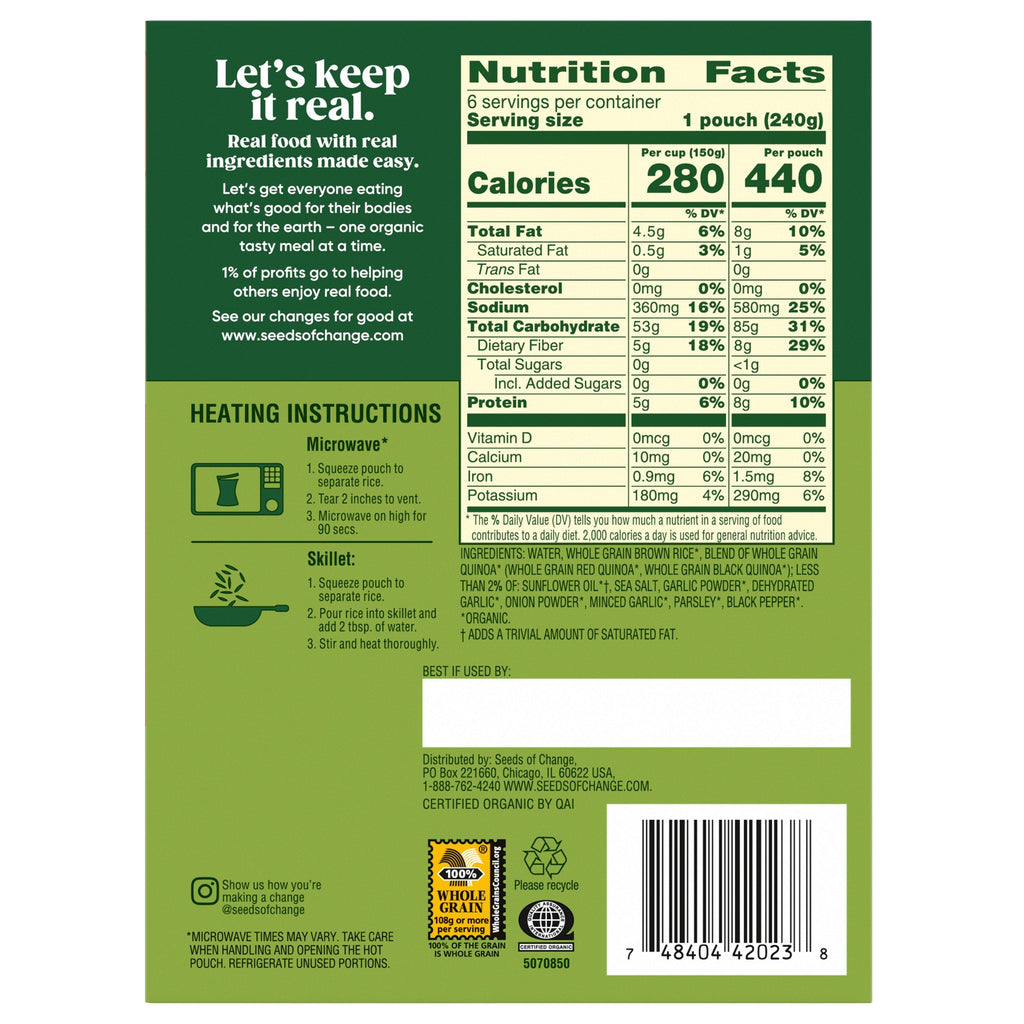 Seeds of Change Organic Quinoa and Brown Rice, 8.5 oz, 6 ct