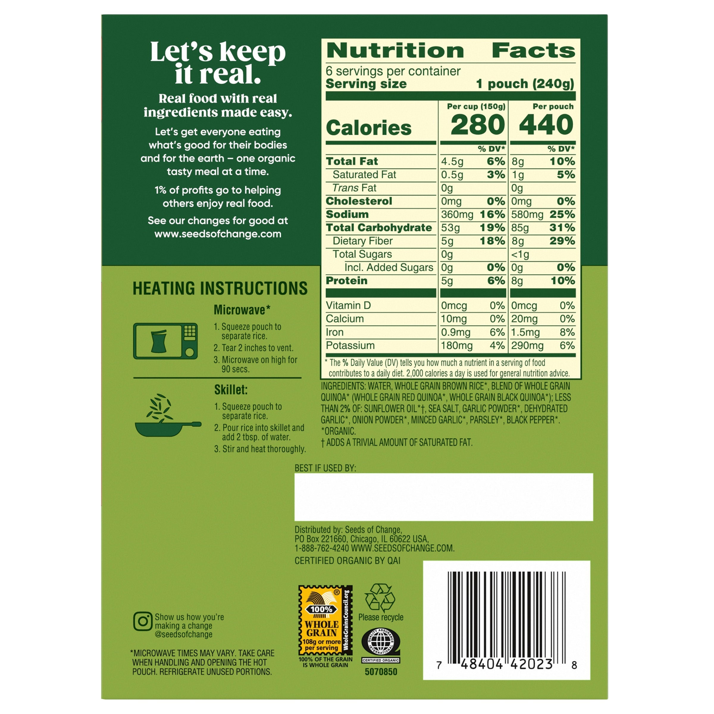 Seeds of Change Organic Quinoa and Brown Rice, 8.5 oz, 6 ct