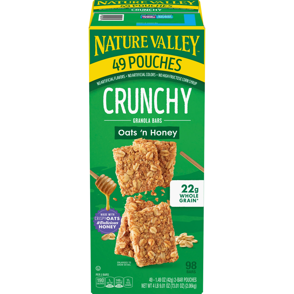 Nature Valley Crunchy Granola Bar, Oats 'n Honey, 1.49 oz, 49-count