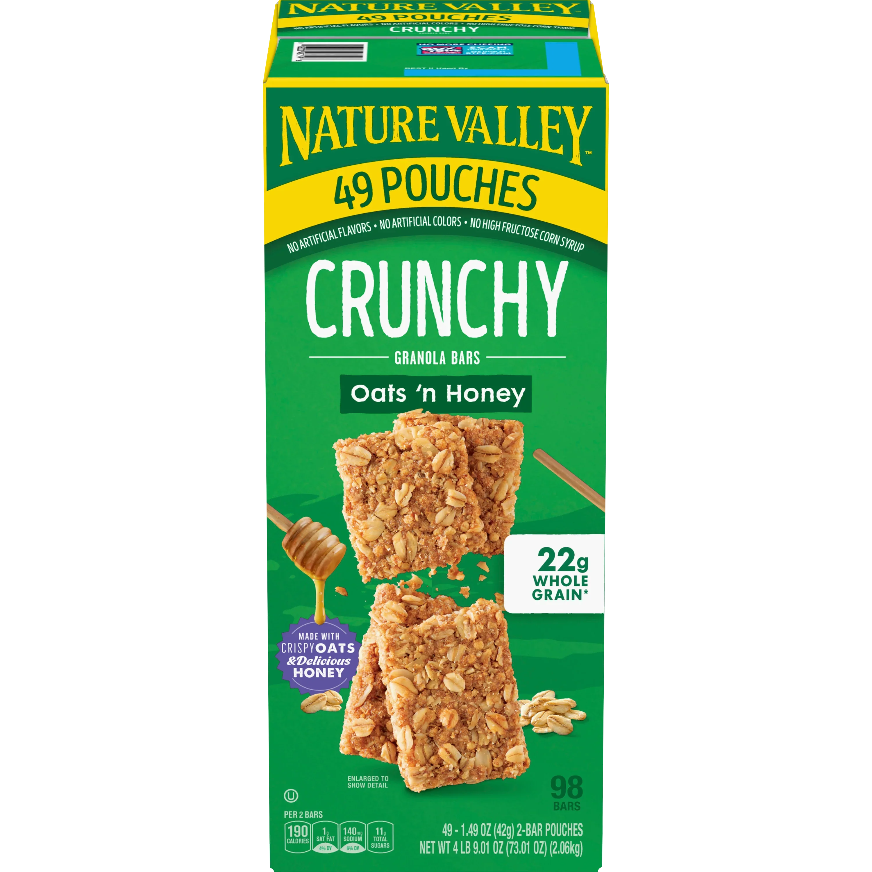 Nature Valley Crunchy Granola Bar, Oats 'n Honey, 1.49 oz, 49-count