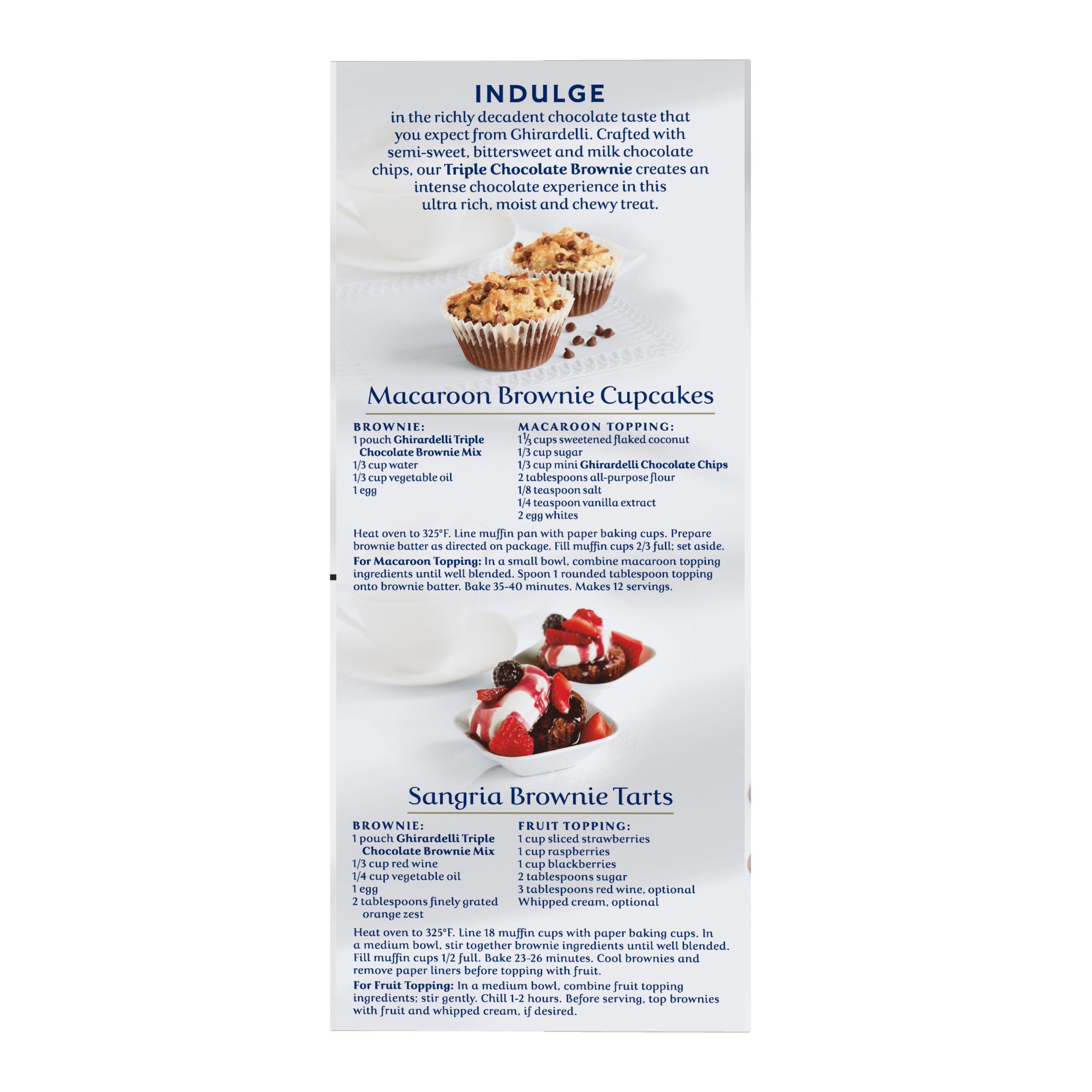 Ghirardelli, Triple Chocolate Premium Brownie Mix, 6-Count
