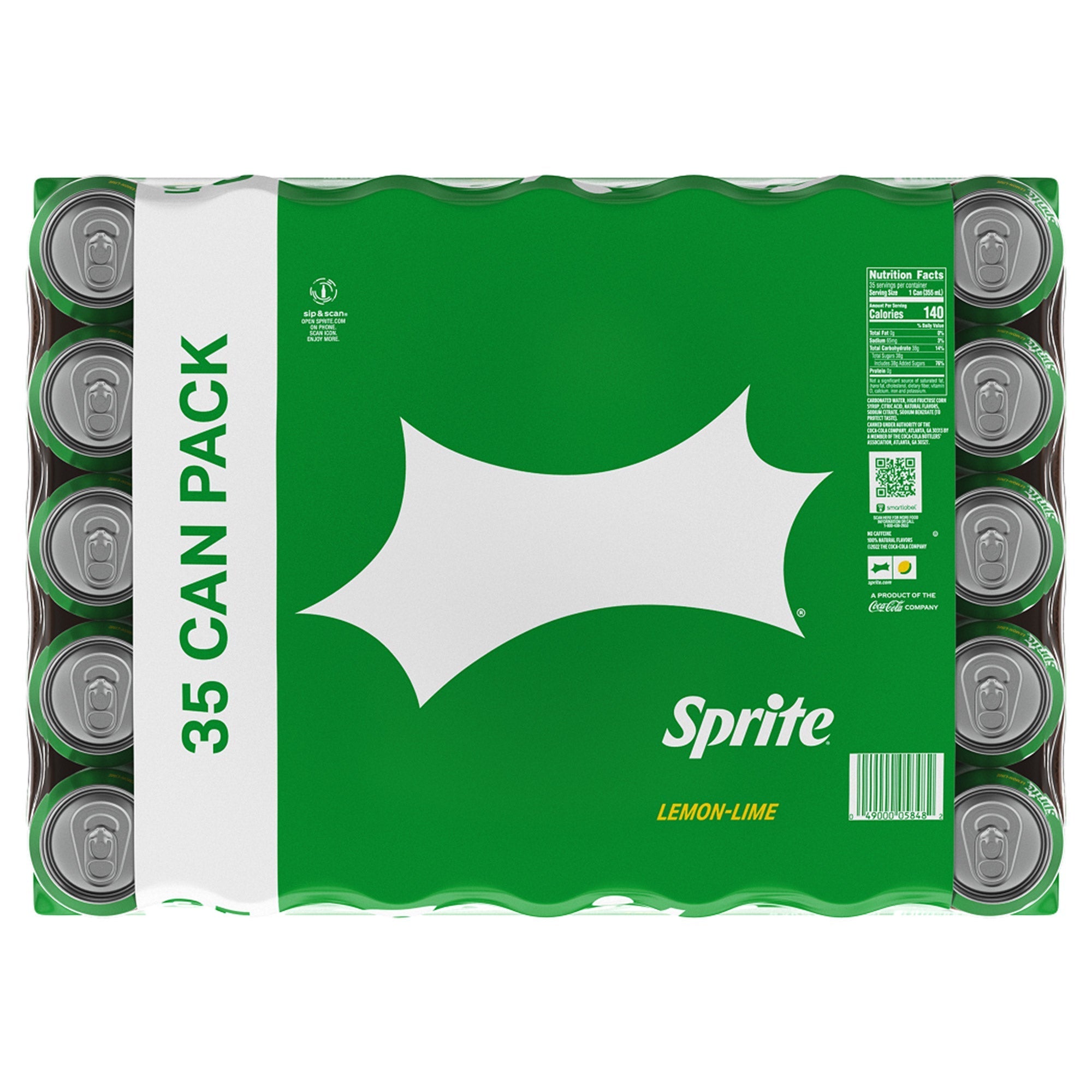 Sprite Lemon-Lime Caffeine Free Soda Soft Drink Cans, 12 fl oz, 35-count