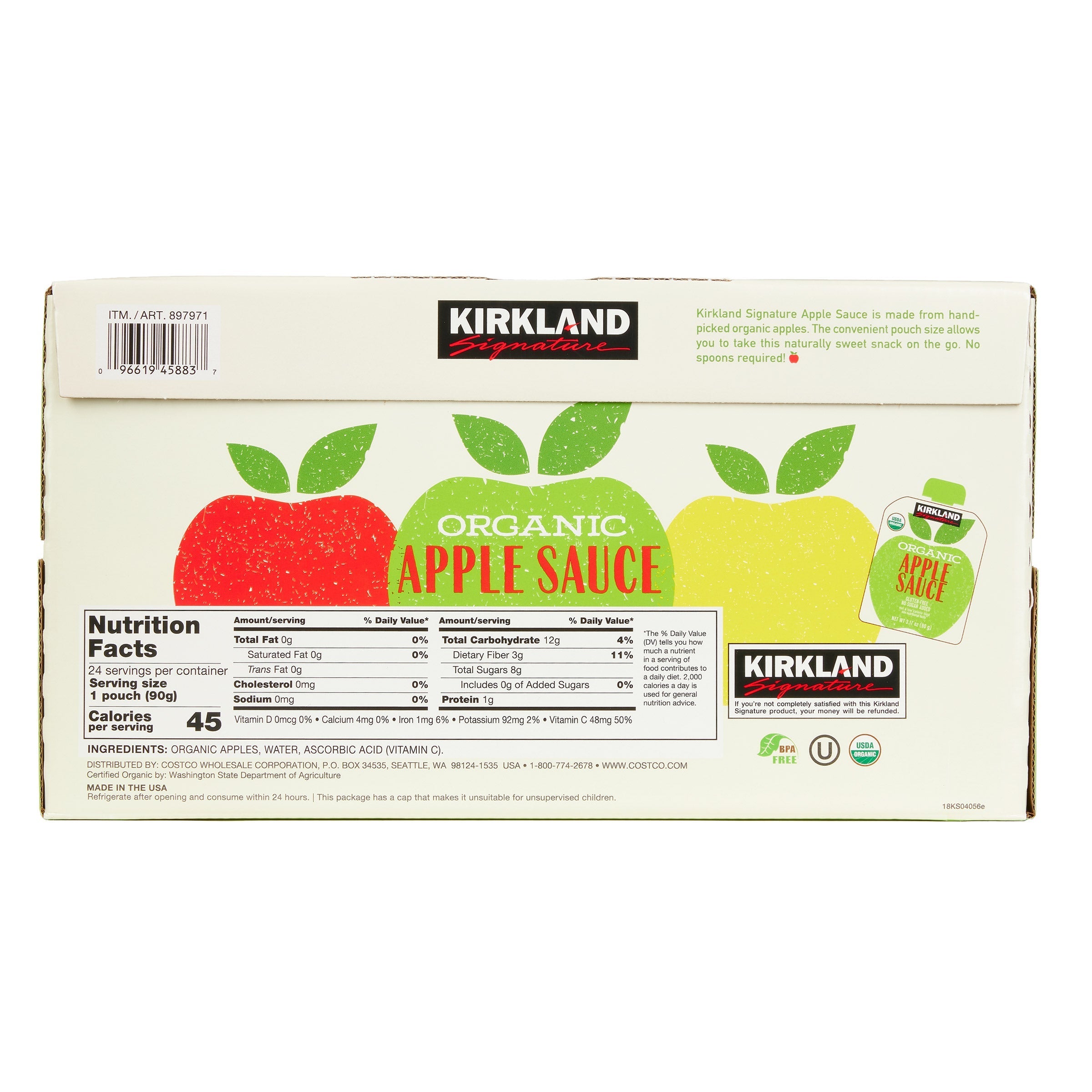 Organic Applesauce, 3.17 oz, 24-Count