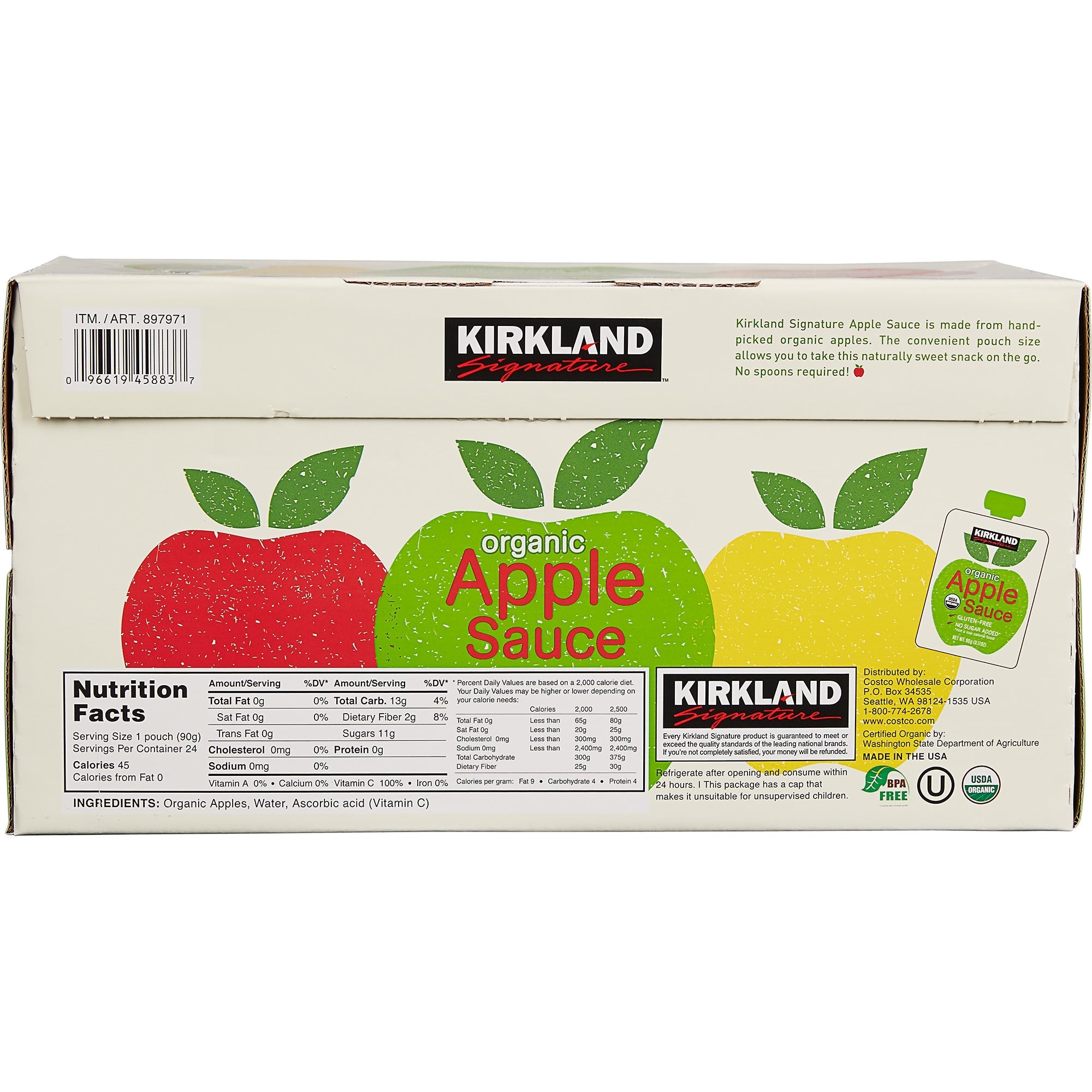 Organic Applesauce, 3.17 oz, 24-Count