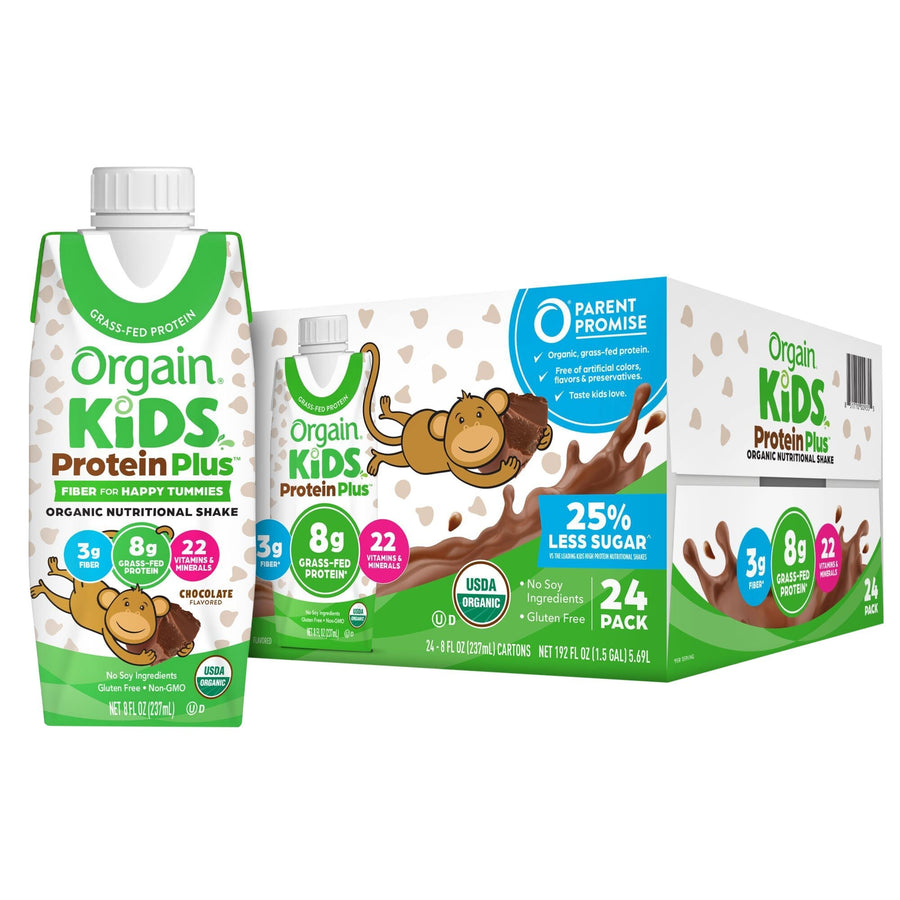 Orgain Kids Organic Grass Fed Protein Nutritional Shake, Chocolate, 8 fl oz