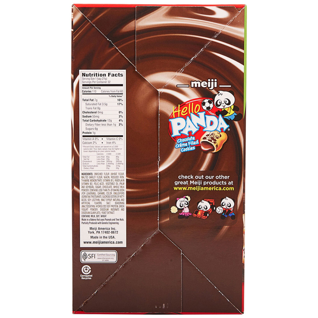 Meiji Hello Panda Chocolate Creme Filled Cookies, 0.75 oz, 32-count