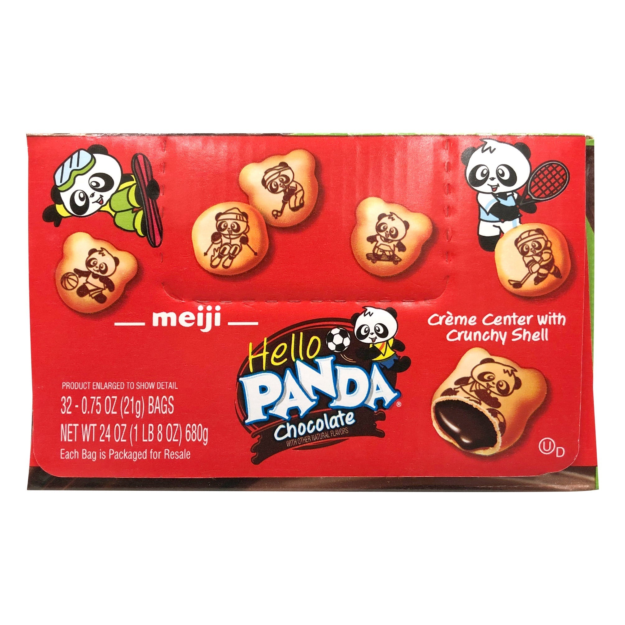 Meiji Hello Panda Chocolate Creme Filled Cookies, 0.75 oz, 32-count