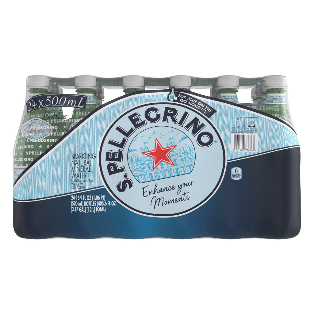 S.Pellegrino Sparkling Natural Mineral Water, 16.9 fl oz, 24-count