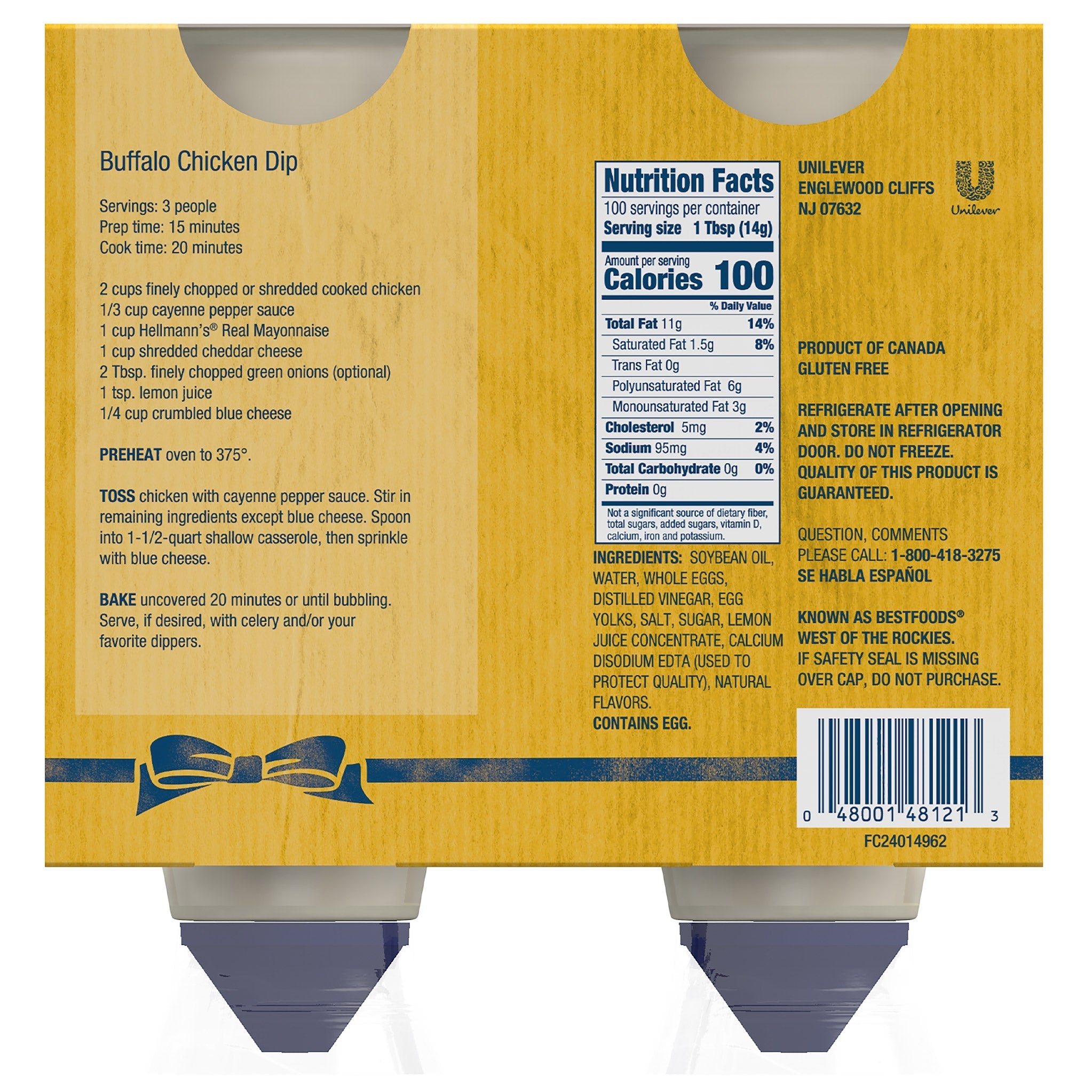 Hellmann's Real Mayonnaise, Squeeze Bottle, 25 fl oz, 2-count