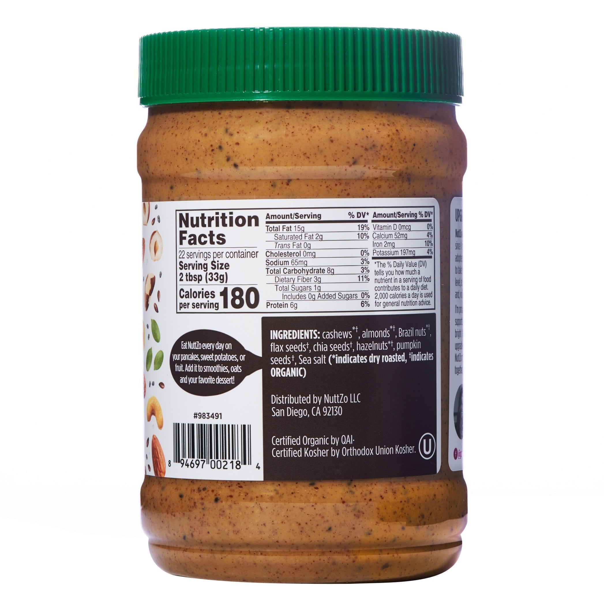 NuttZo Organic Mixed Nut and Seed Butter, 26 oz