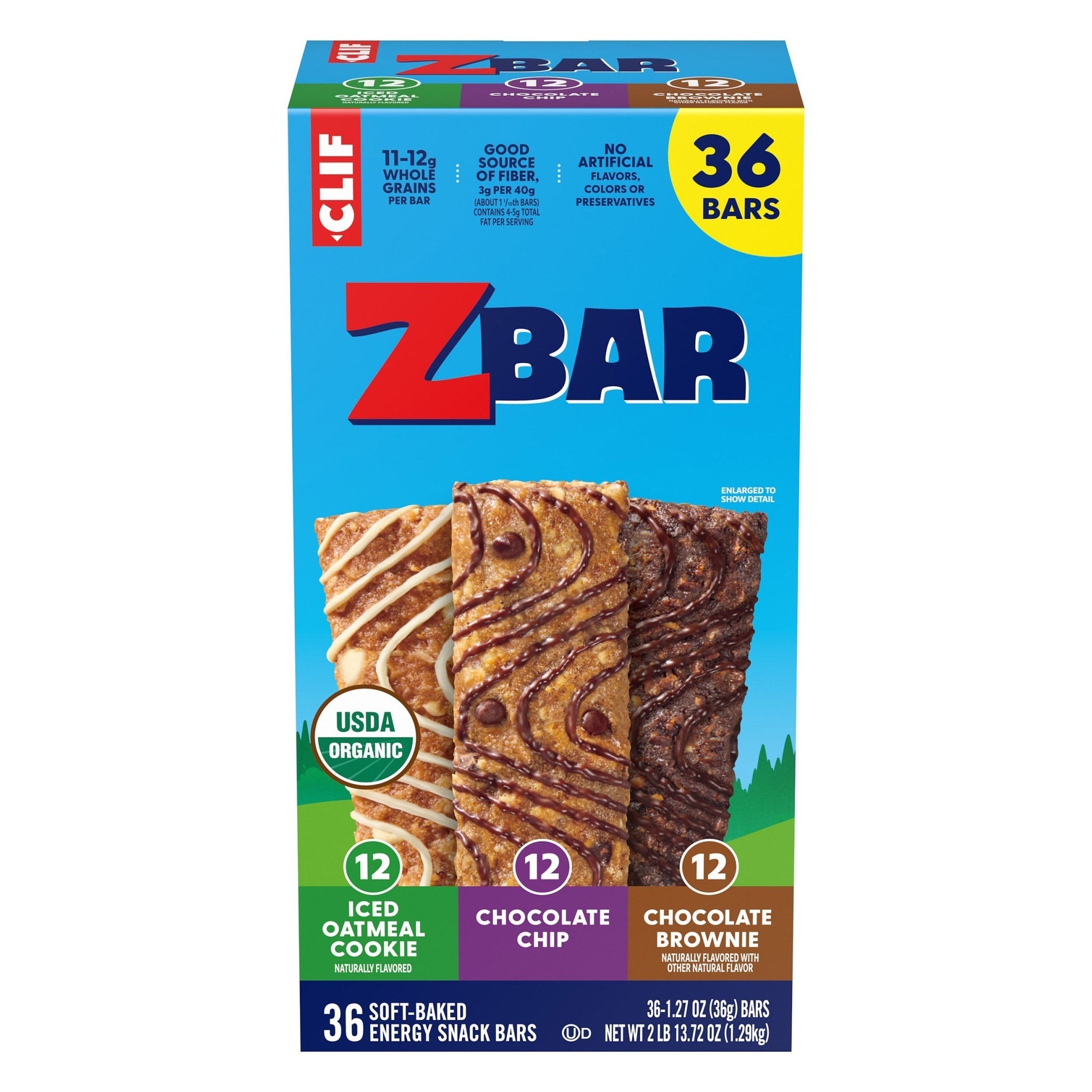 CLIF Kid Organic Zbar, Variety Pack, 1.27 oz, 36-count