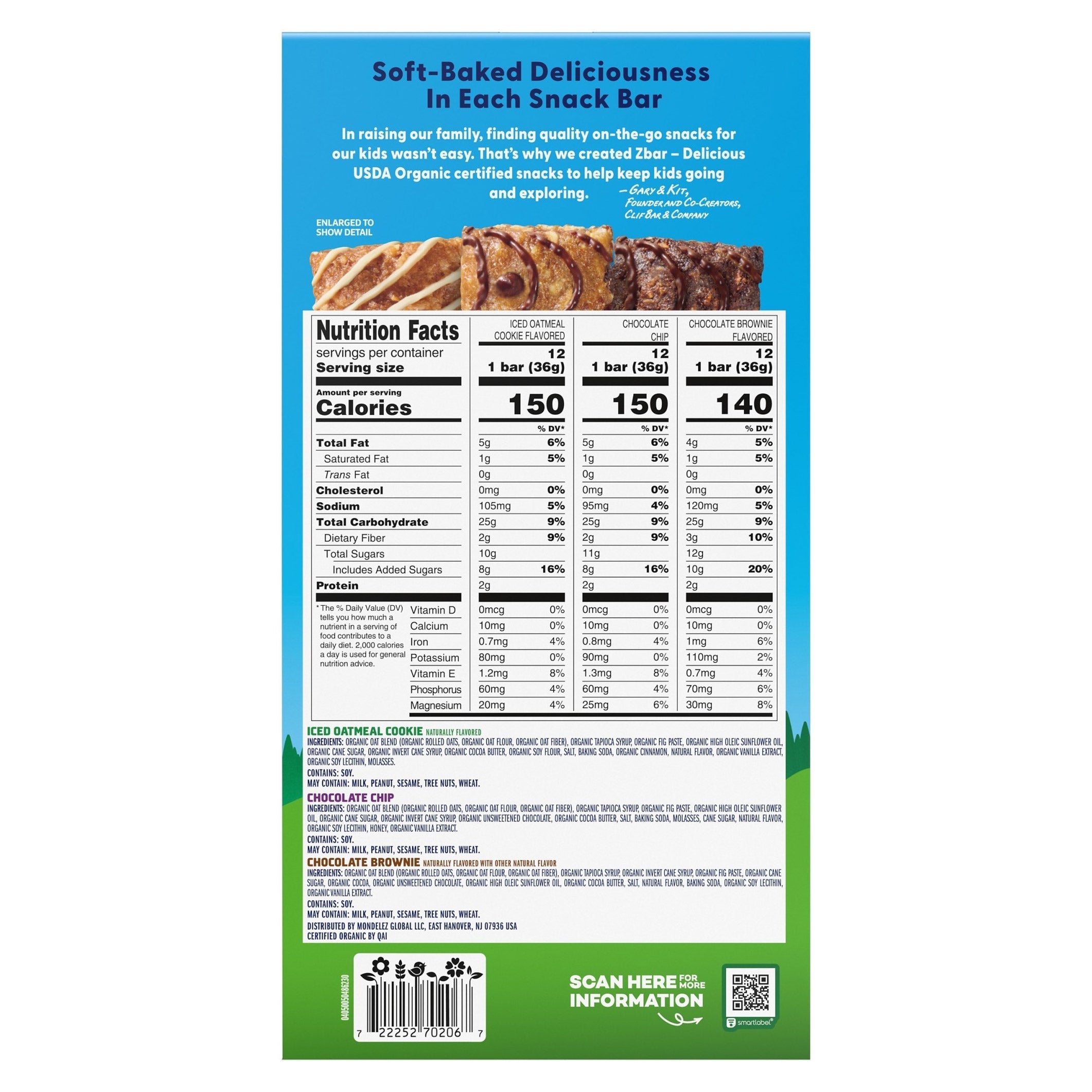 CLIF Kid Organic Zbar, Variety Pack, 1.27 oz, 36-count