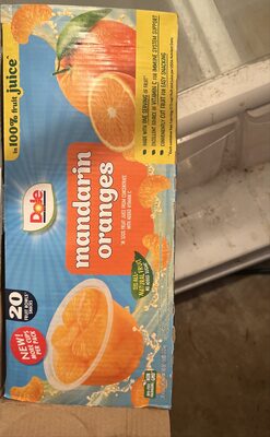 Dole Mandarin Oranges Fruit Cups, 4 oz, 20 ct