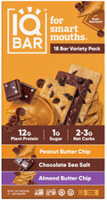 IQBAR Plant Protein Bars, Variety Pack, 1.6 oz, 18-count