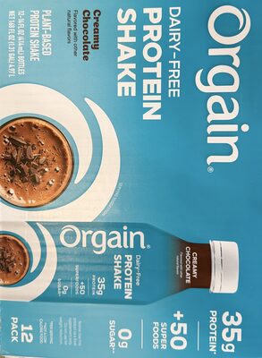 Orgain 35g Dairy Free Protein Shake, Chocolate 14 fl oz, 12-count