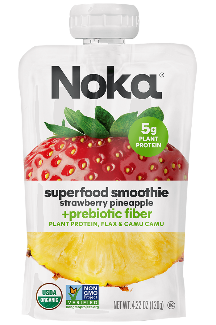 NOKA Organic Strawberry Pineapple Superfood Smoothie, 4.22 oz