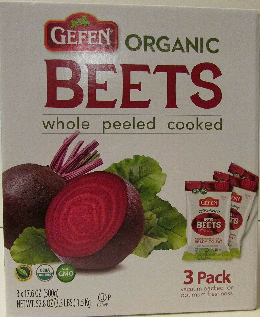 Gefen Organic Beets, 17.6 oz, 3 ct