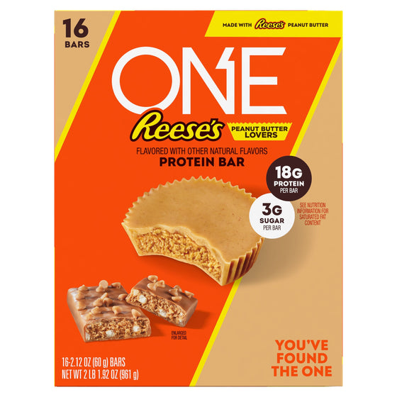 Reese's ONE Peanut Butter Lovers Protein Bar, 2.12 oz, 16 ct
