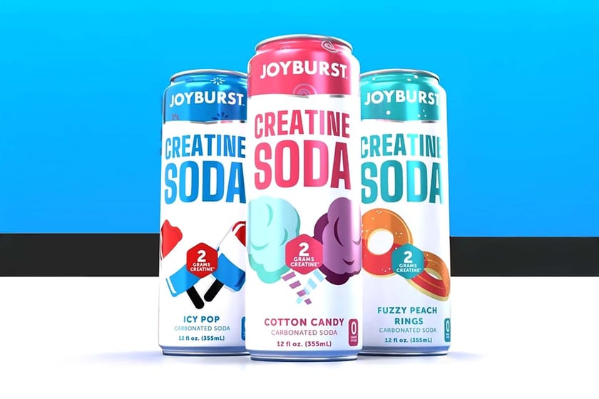 Joyburst Creatine Soda Variety Pack Cans, 12 fl oz, 15-count