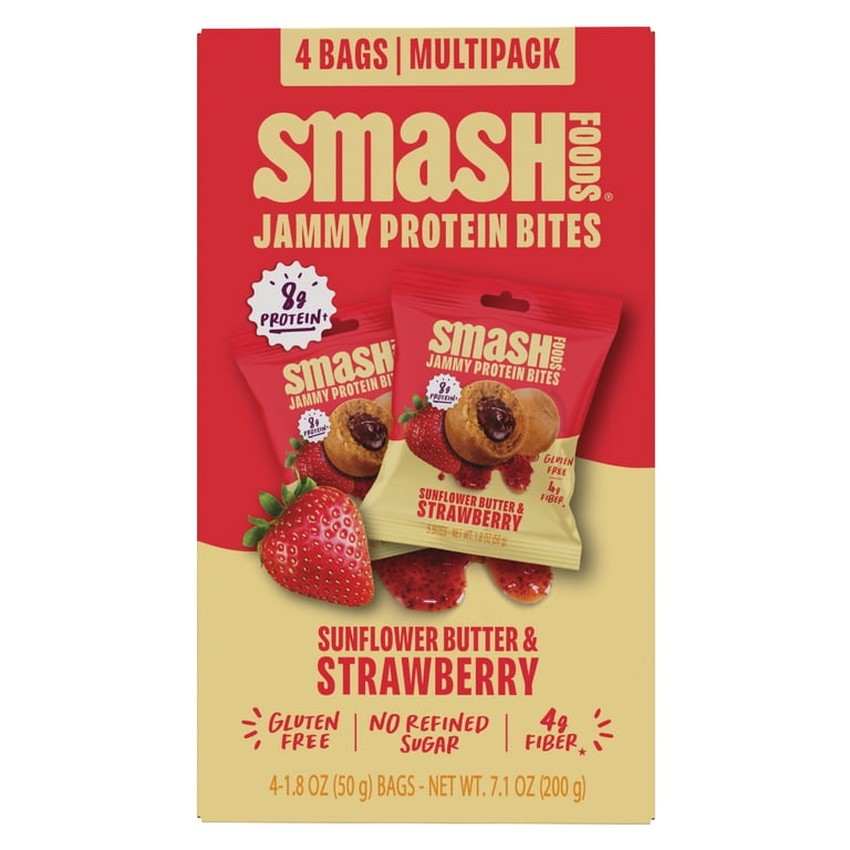 Smash Foods Superfood Jammy Protein Bites, Variety Pack, 1.8 oz, 16 ct