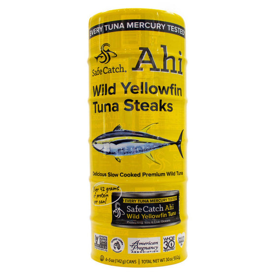 Safe Catch Ahi Wild Yellowfin Tuna Steaks, 5 oz, 6-count
